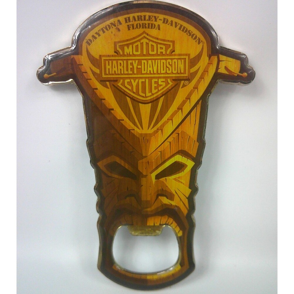 Harley Davidson Bottle Opener Daytona Beach Florida 2015 Metal Tiki 4.5 Inch